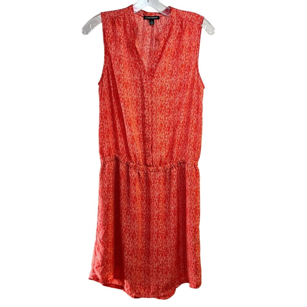 Sleeveless Layered Sheer Tunic Dress Lined Size 4 Orange Hilary Radley Women